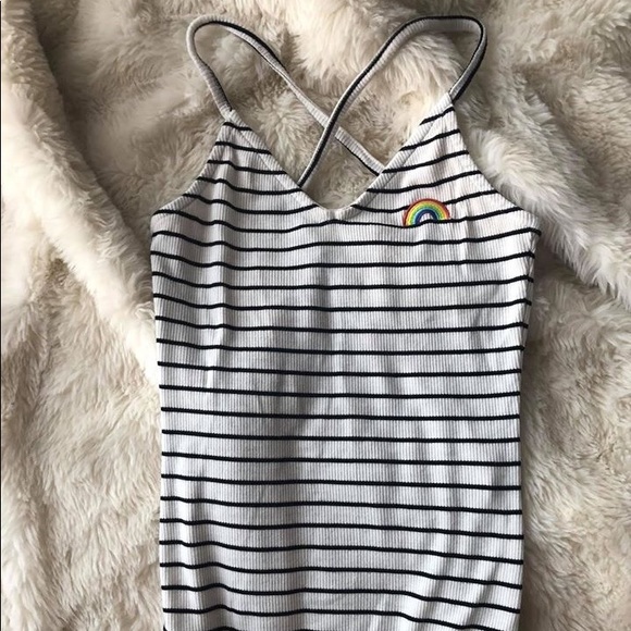 Size 4 TopShop Striped Bodysuit - Picture 1 of 1